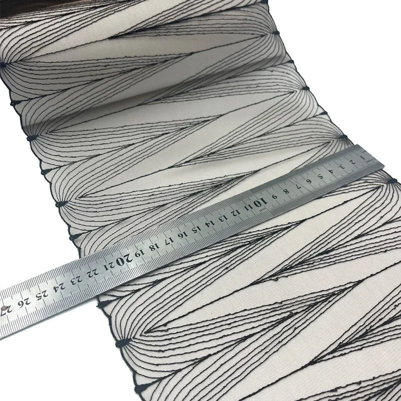 Bravellea Embroidered Tulle Trim 1 Yard - Soft Mesh Lace for Lingerie Crafts