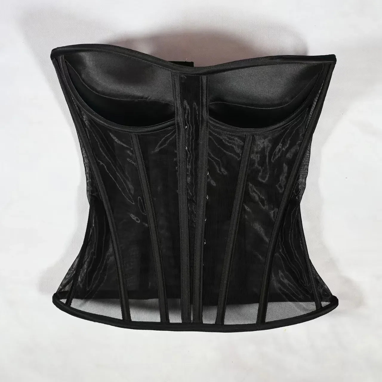Bravellea Corset Bustier with Bra - Transparent Mesh Wedding Body Shaper