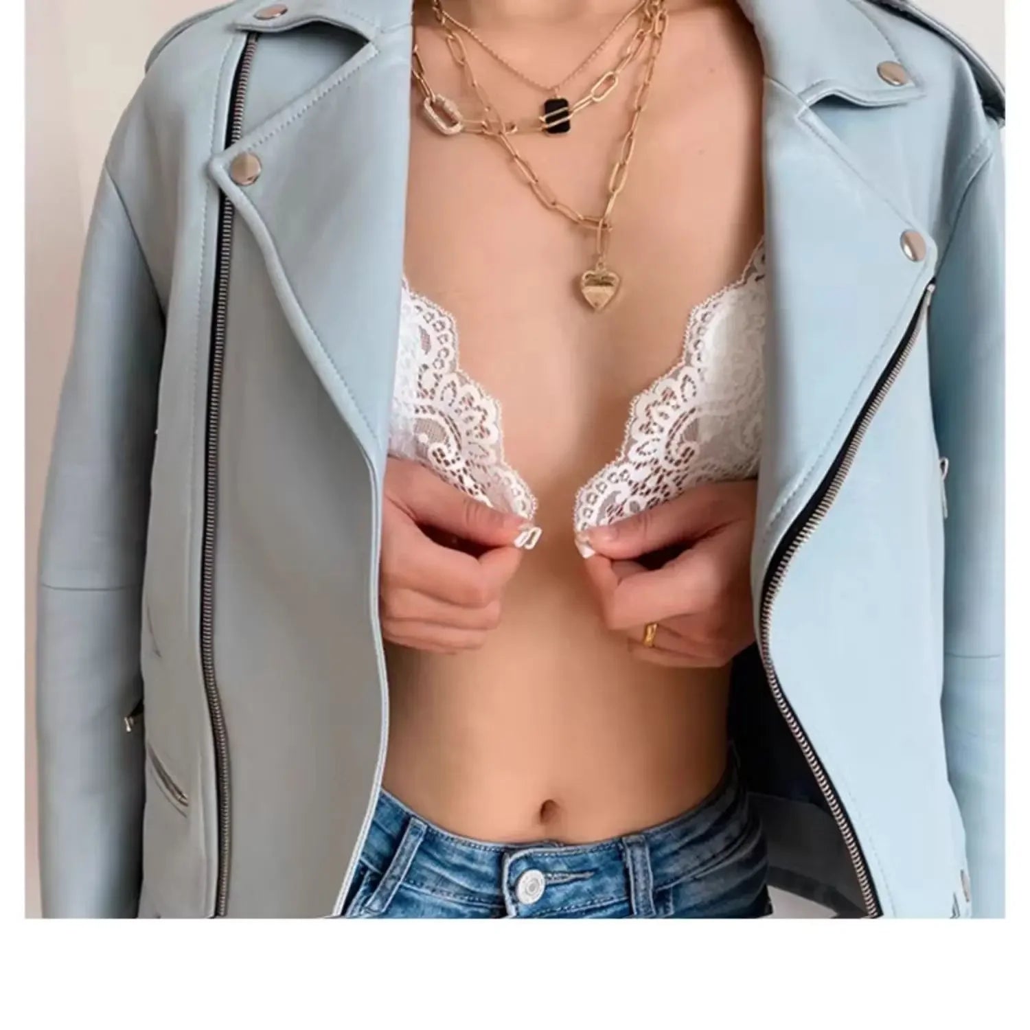 Bravellea Sexy Lace Triangle Bra - Wireless Transparent White/Black Bralette