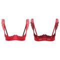 Bravellea Floral Lace 1/4 Cup Bra - Underwired Balconette with Removable Pads