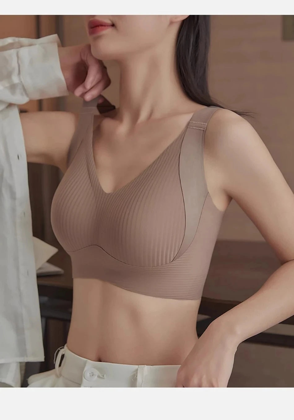 Bravellea Seamless Wireless Bra - Thin Style Anti-Sagging Push-Up 1-2 Pack