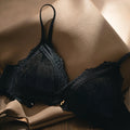 Bravellea Velvet Lace Wireless Bra - Thin Lined Triangle Cup Push-Up