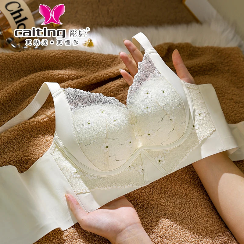 Bravellea Wireless Adjustable Lace Bra - Push-Up Anti-Sagging Sexy Lingerie