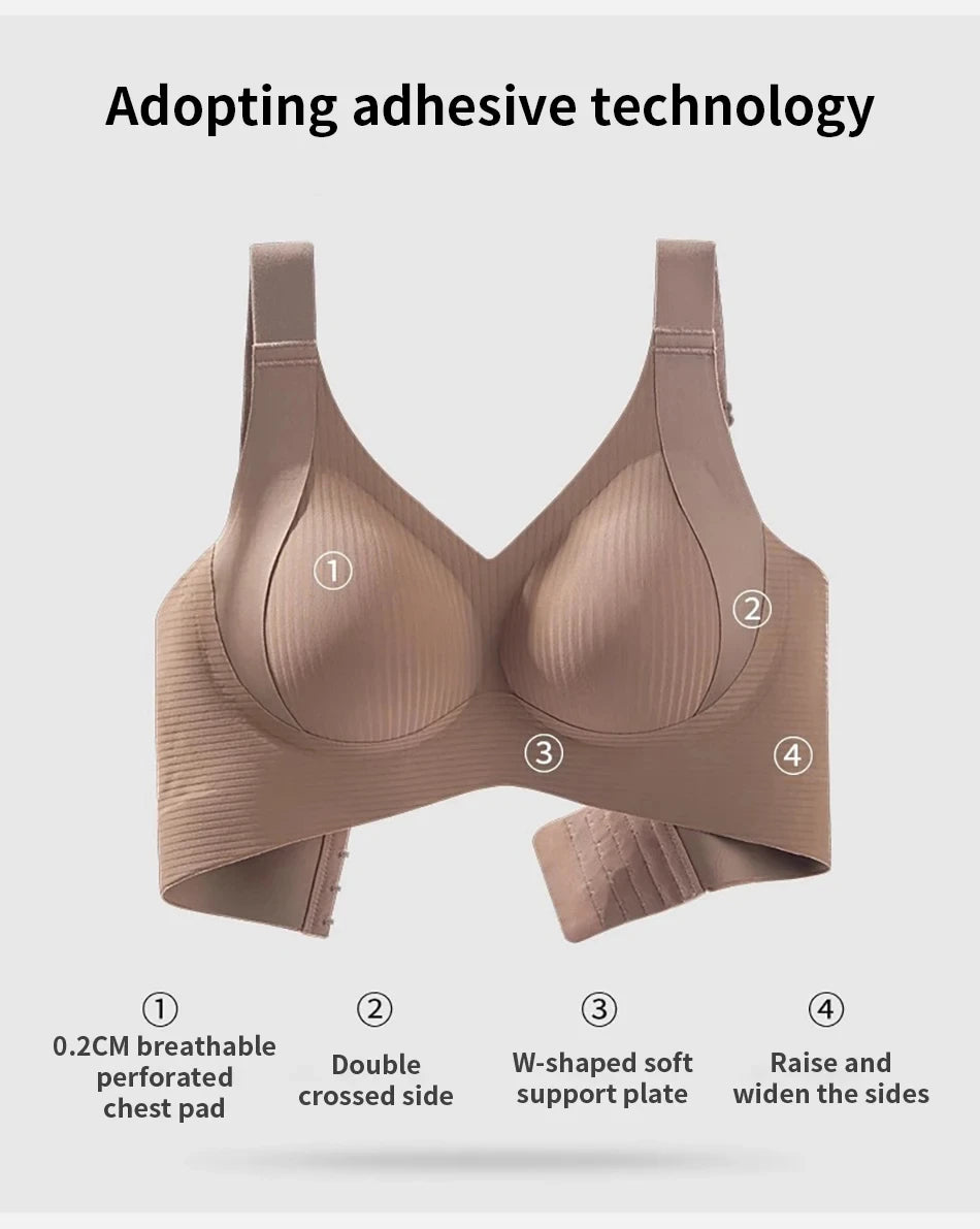 Bravellea Seamless Wireless Bra - Thin Style Anti-Sagging Push-Up 1-2 Pack