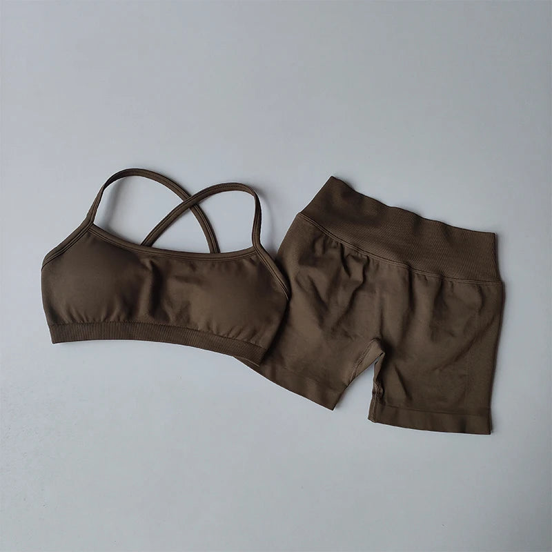 Bravellea Shockproof Seamless Sports Bra - Beautiful Back Gym Crop Top