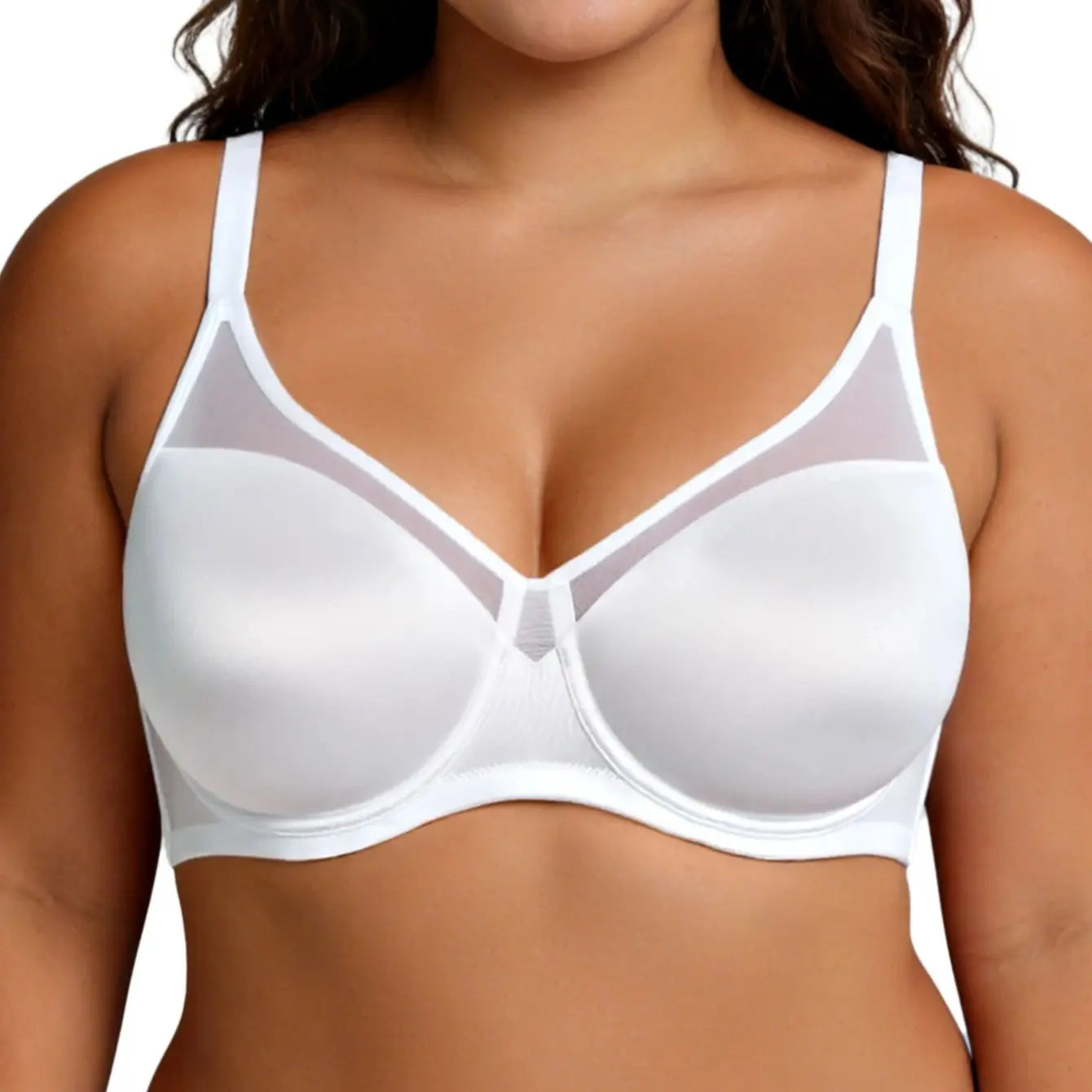 Bravellea Seamless Underwire Full Coverage Bra - Unlined Lace Comfort Push-Up