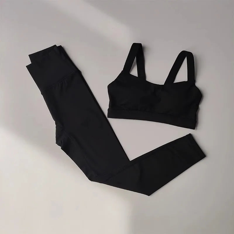 Bravellea Seamless Yoga Set - 2-Piece Push-Up Bra & High Waist Leggings