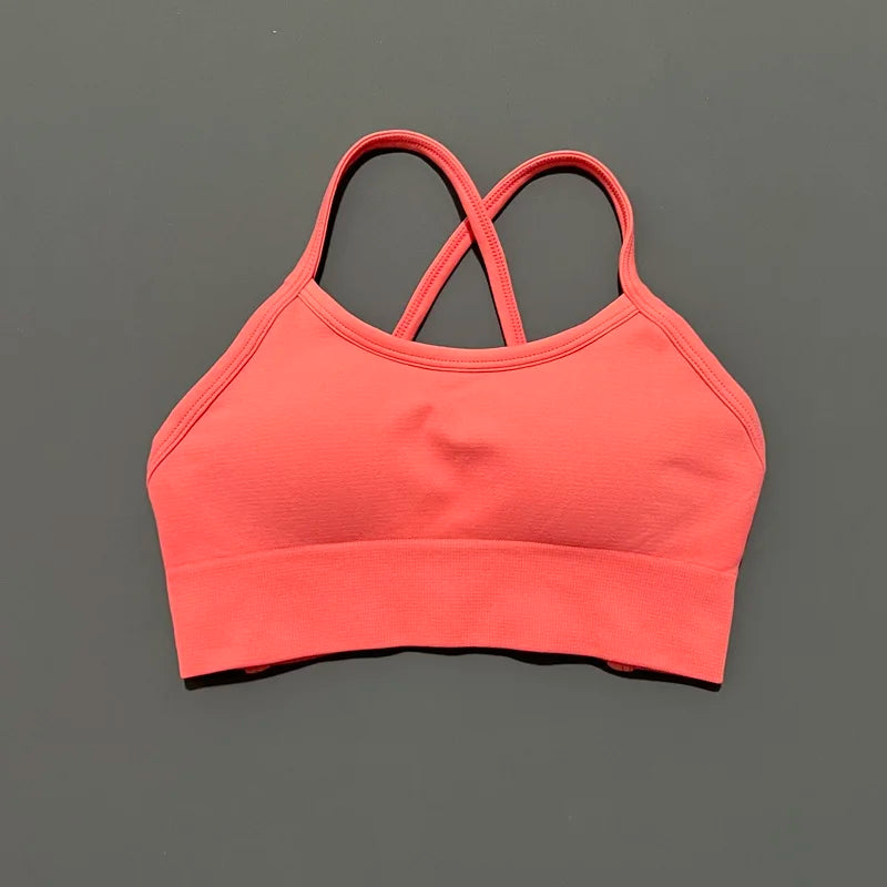 Bravellea Seamless Sports Bra - Push-Up Yoga Top with Removable Pads