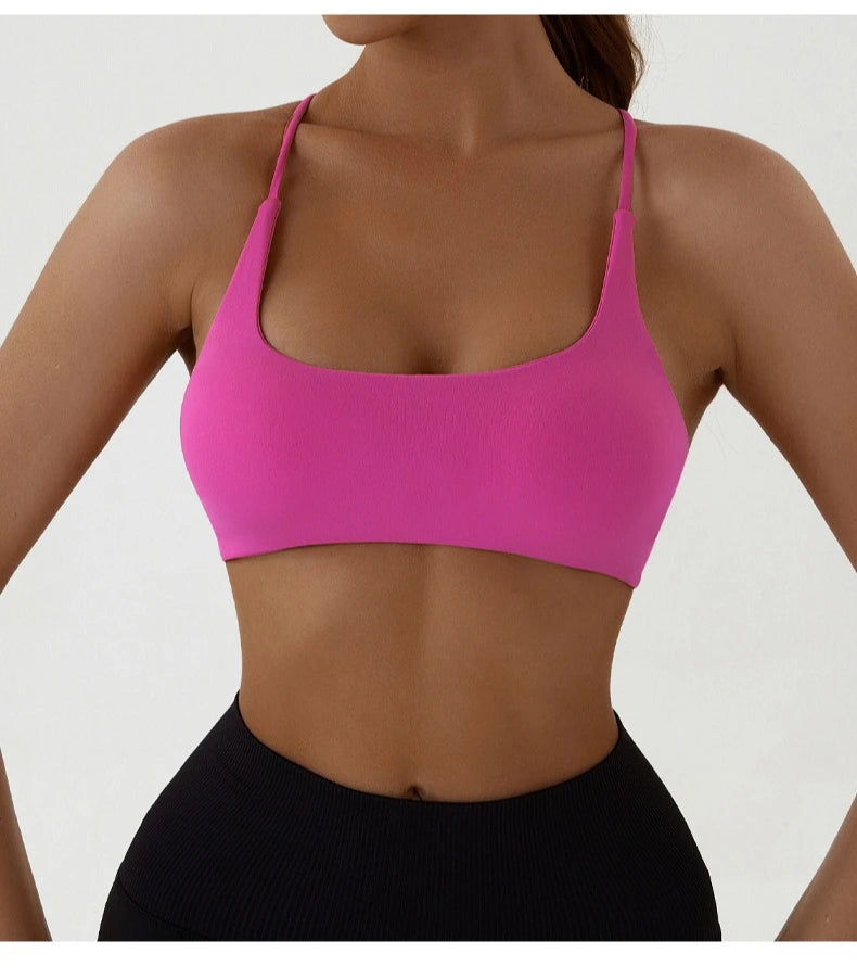 Bravellea Solid Color Yoga Bra - High Strength Tight Fit Training Top