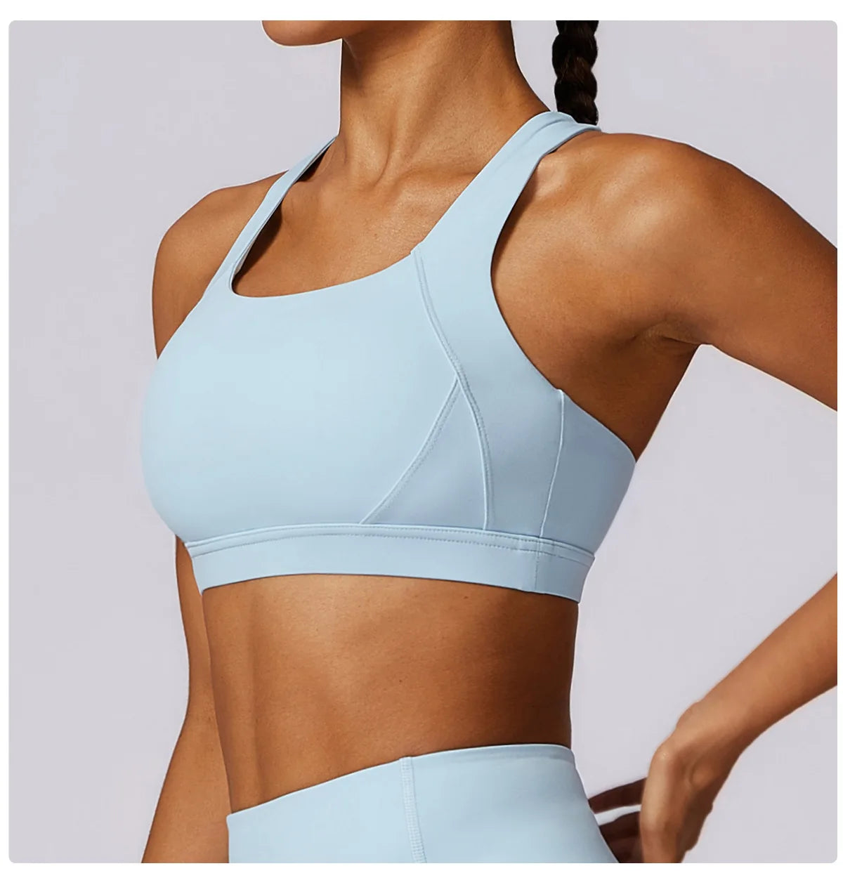 Bravellea Crossed Shoulder Strap Sports Bra - Summer Yoga Running Top