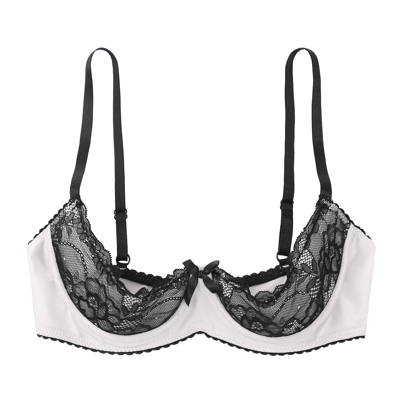 Bravellea Sexy Lace Underwire Bra - Half Cup Push-Up Floral Brassiere