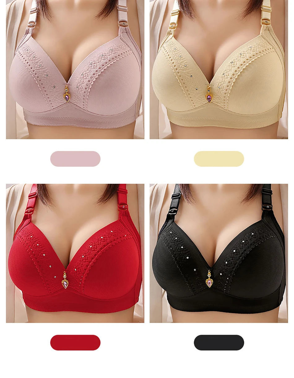 Bravellea Plus Size Nursing Bra - Wireless Side Gather Full Cup Support