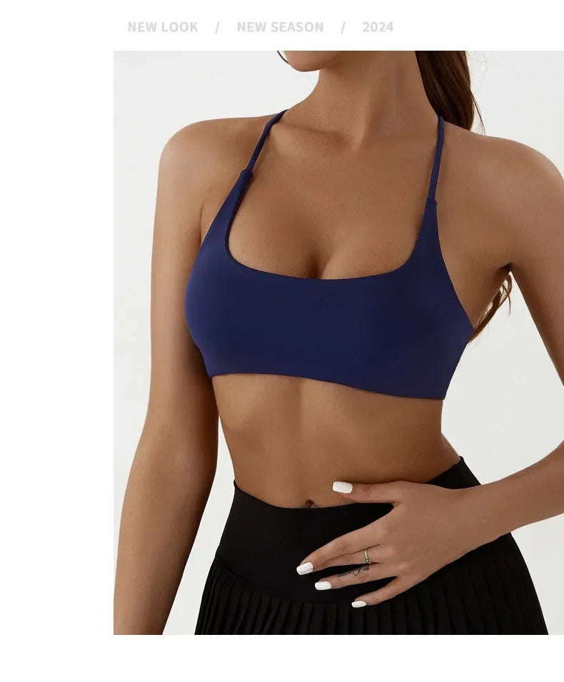 Bravellea Solid Color Yoga Bra - High Strength Tight Fit Training Top