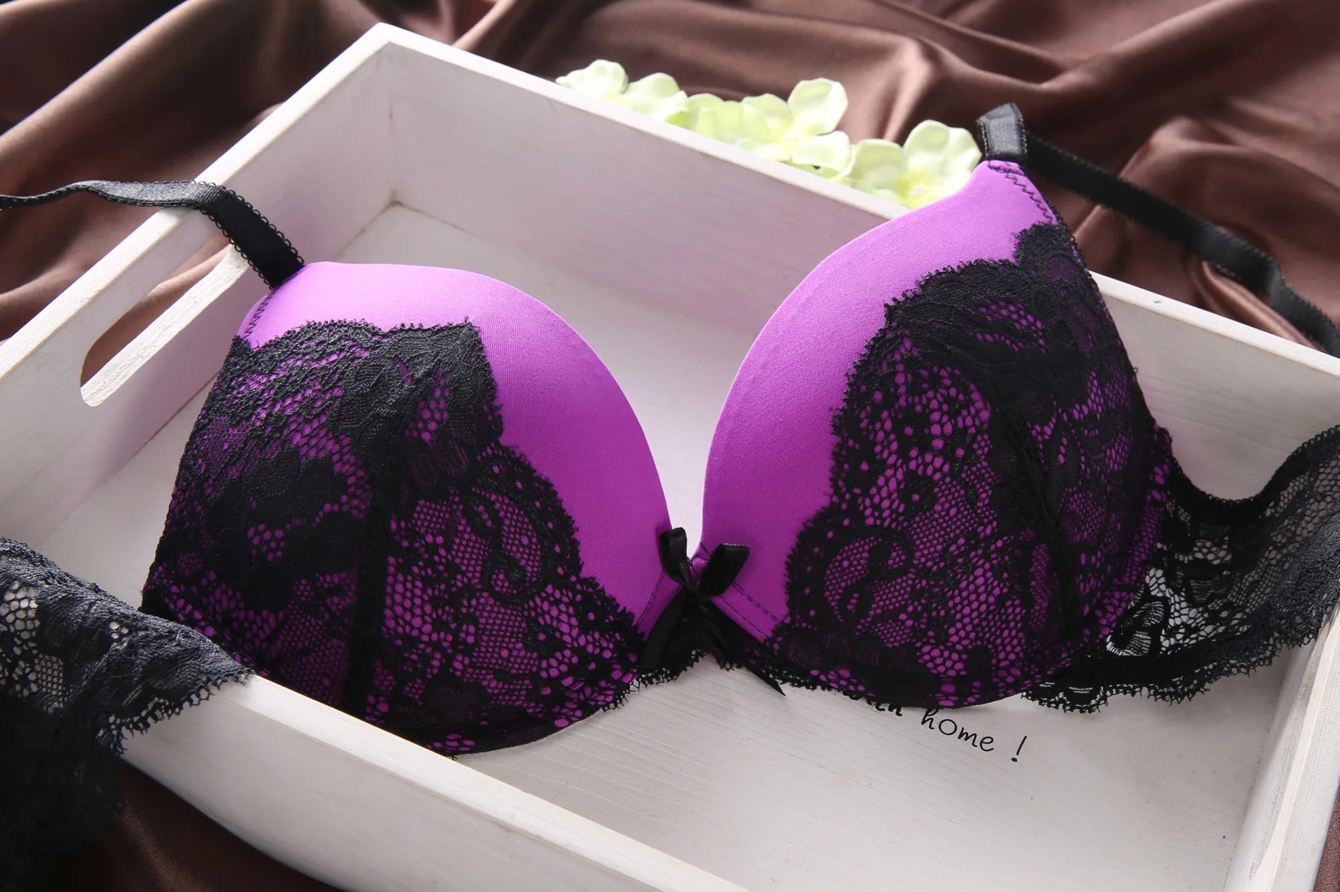 Bravellea Sexy Lace Bra Set - Deep Cleavage Push-Up Underwired Lingerie.
