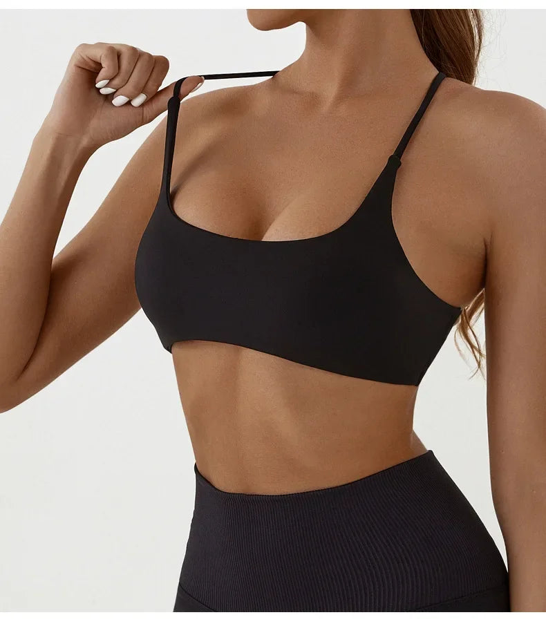 Bravellea Solid Color Yoga Bra - High Strength Tight Fit Training Top