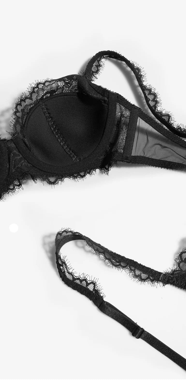 Bravellea Sexy Lace Lingerie Set - Elegant Thin See-Through Bra & Panty