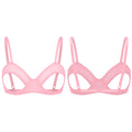 Bravellea See-Through Mesh Hollow Bra - Spaghetti Strap Push-Up Balconette