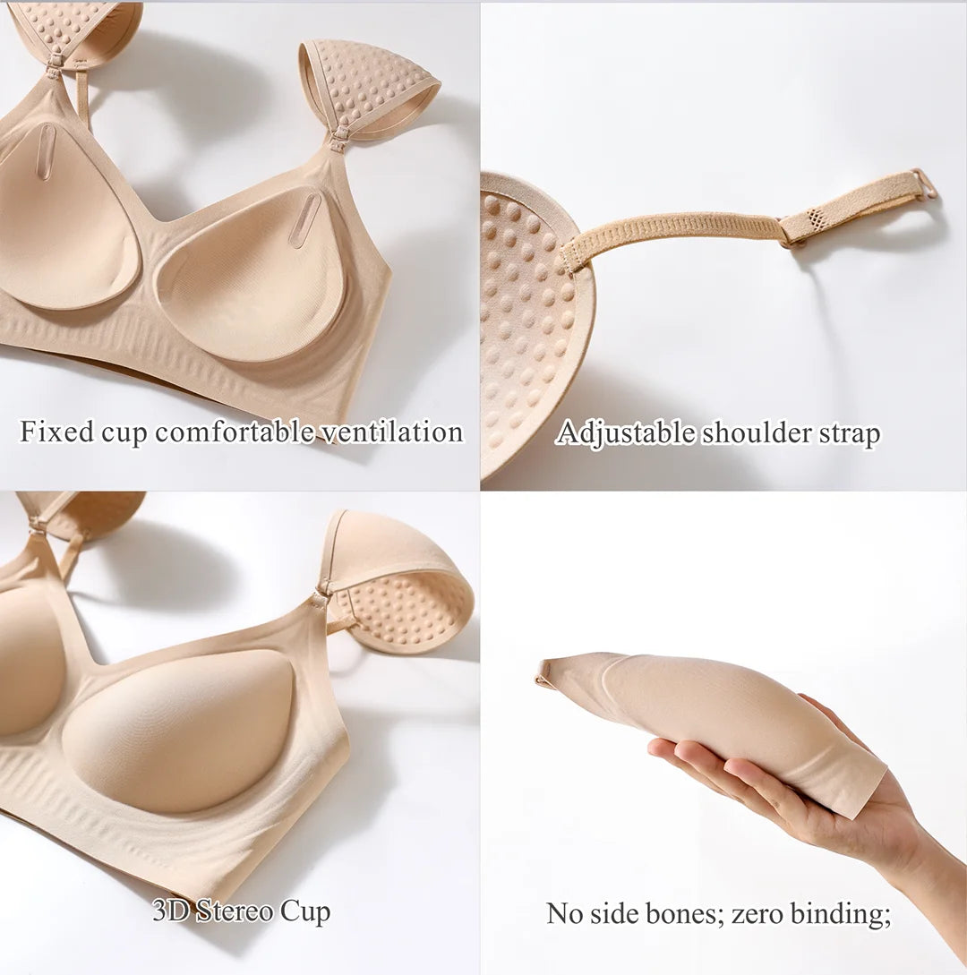 Bravellea Seamless Invisible Bra - Large Bust Removable Pads M-2XL