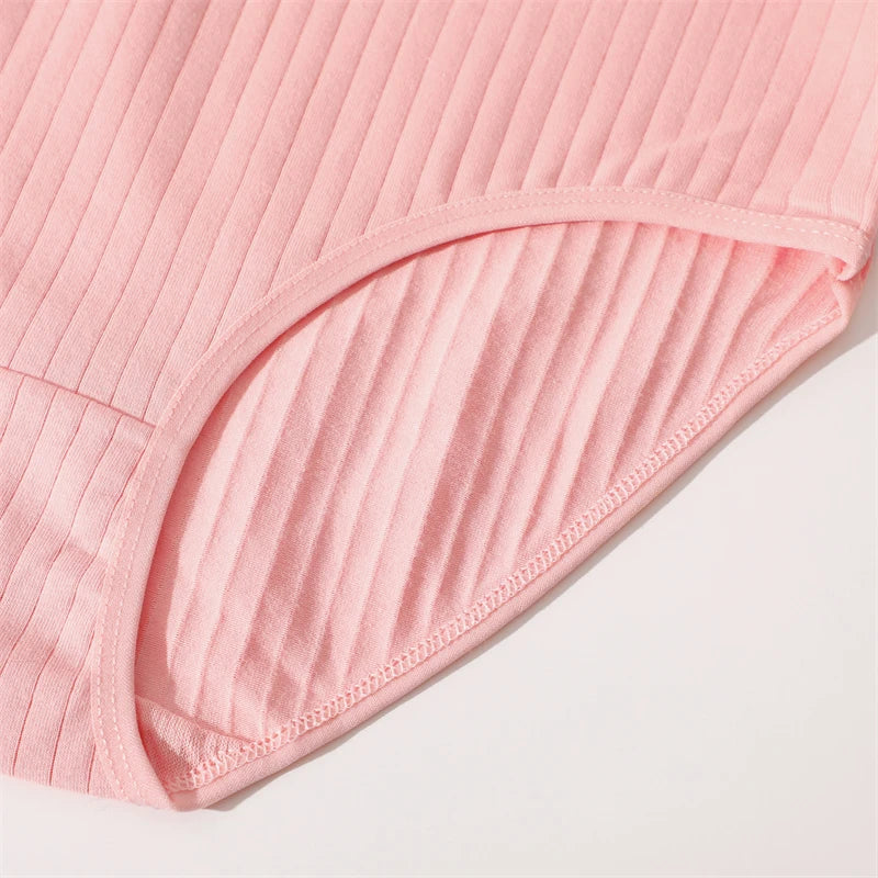 Bravellea Cotton Striped Panties 4-Pack - High Waist Breathable Briefs