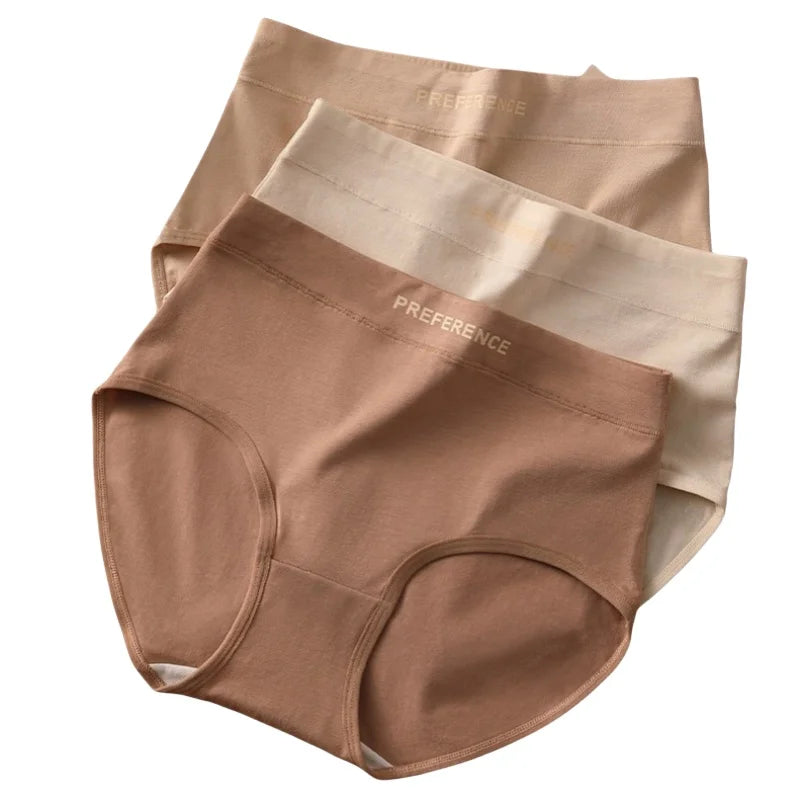 Bravellea Plus Size Cotton Panties 4-Pack - High Waist Breathable Briefs.