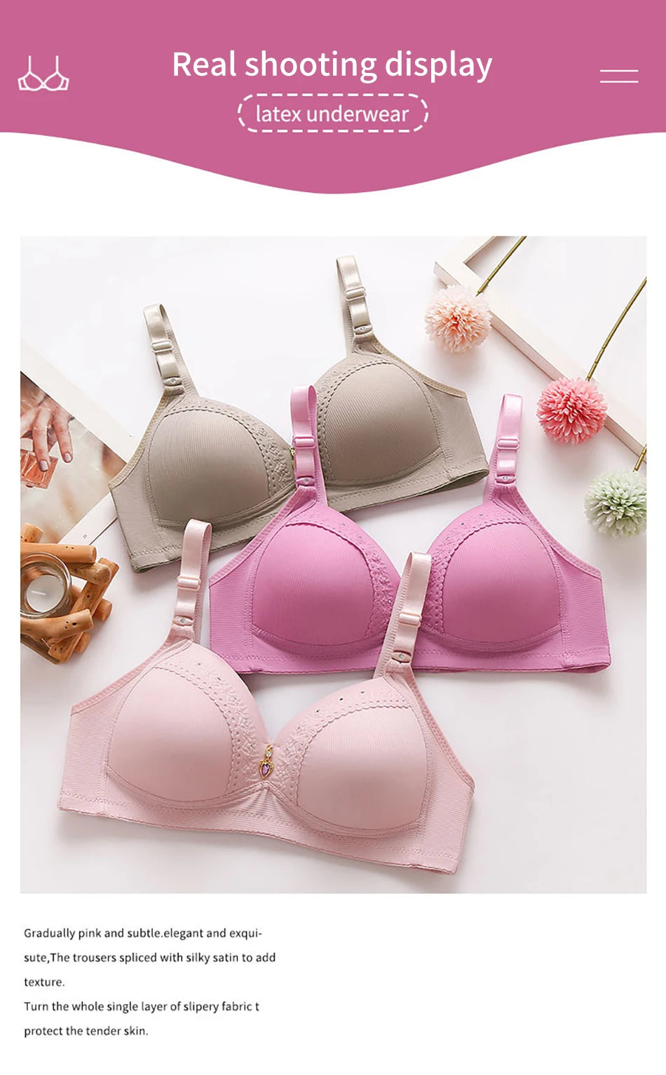 Bravellea Plus Size Nursing Bra - Wireless Side Gather Full Cup Support