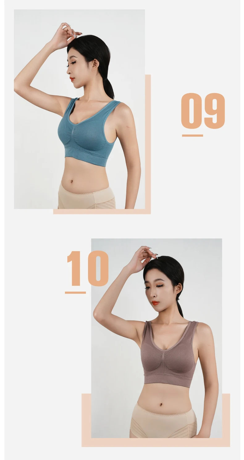 Bravellea Sports Bra - Removable Padded Shockproof Fitness Yoga Vest S-5XL