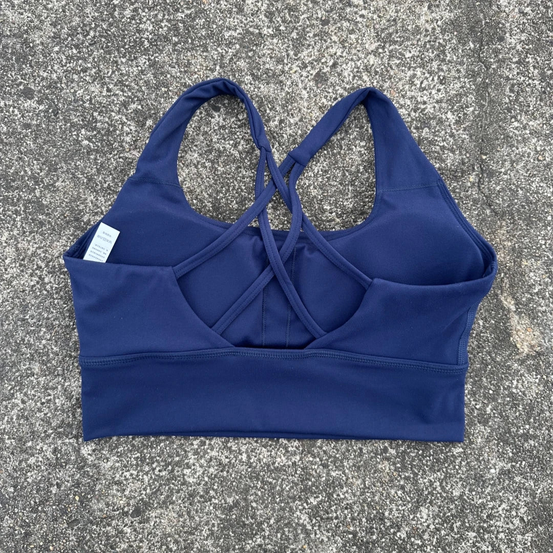 Bravellea Gym Yoga Sports Bra - Cross Back High Strength Padded Workout Top.