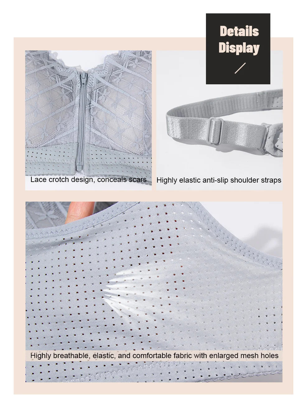 Bravellea Mastectomy Bra - Breathable Pocket with Breast Form Pads Included