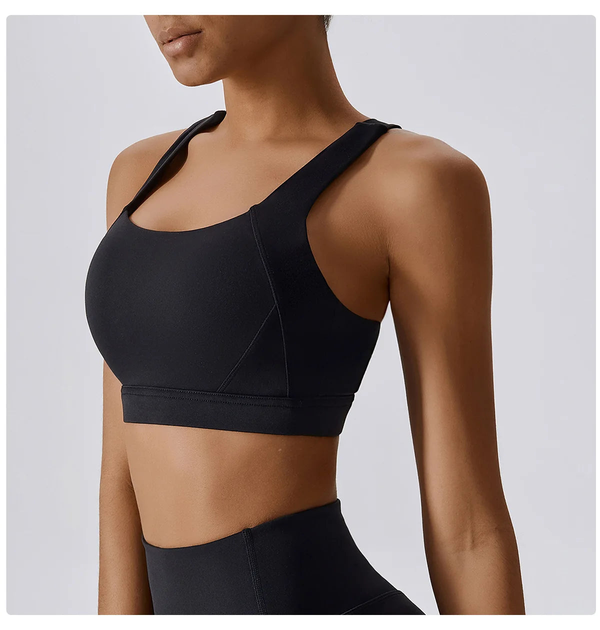 Bravellea Crossed Shoulder Strap Sports Bra - Summer Yoga Running Top