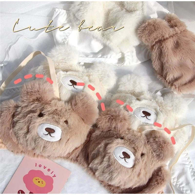 Bravellea Soft Bear Japanese Bra - Cute Plush Winter Cartoon Lingerie