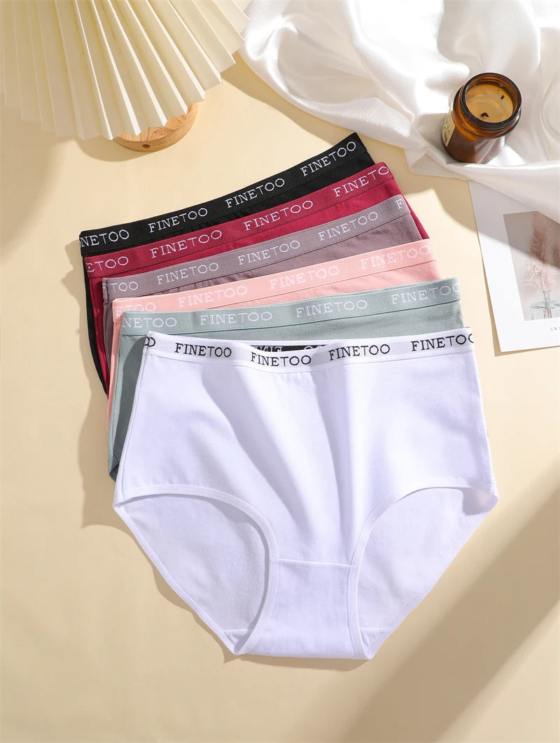 Bravellea Cotton Panties 6-Pack - Seamless High Waist Breathable Briefs Plus Size.