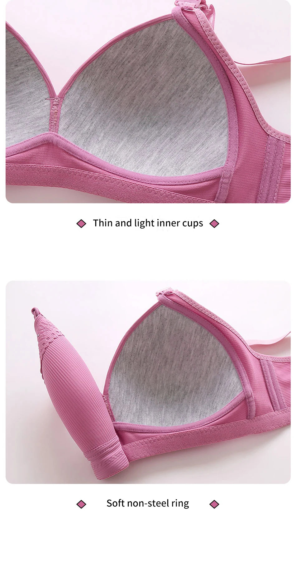 Bravellea Plus Size Nursing Bra - Wireless Side Gather Full Cup Support