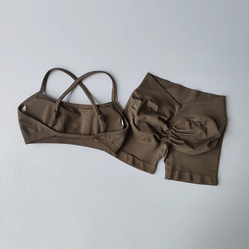 Bravellea Shockproof Seamless Sports Bra - Beautiful Back Gym Crop Top