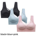 Bravellea Seamless Sport Bra 3-Pack - Plus Size Wireless Lace Bralette
