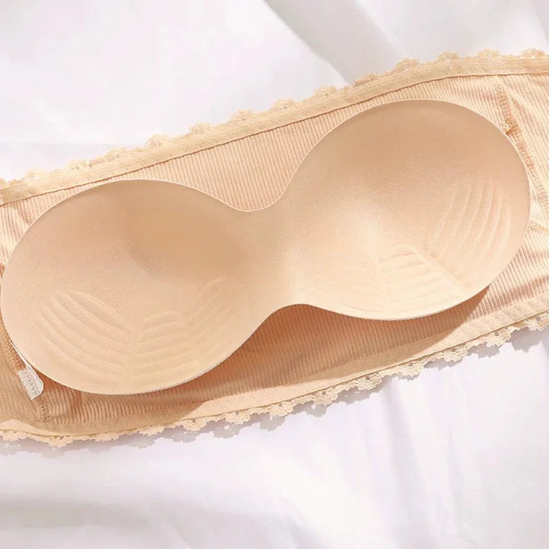 Bravellea Lace Strapless Tube Top Bra - Invisible Push-Up Seamless Bralette