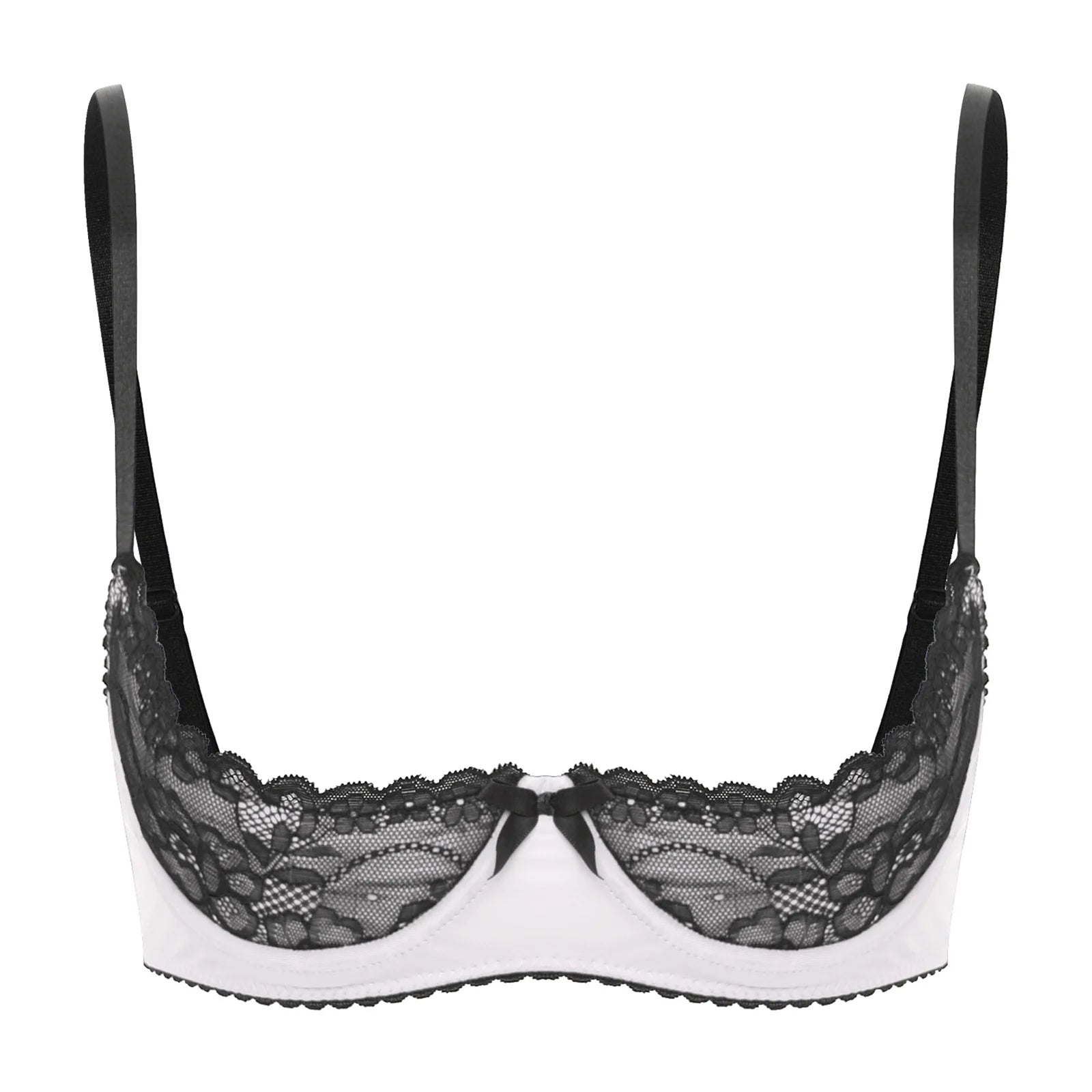 Bravellea Sexy Lace Underwire Bra - Half Cup Push-Up Floral Brassiere