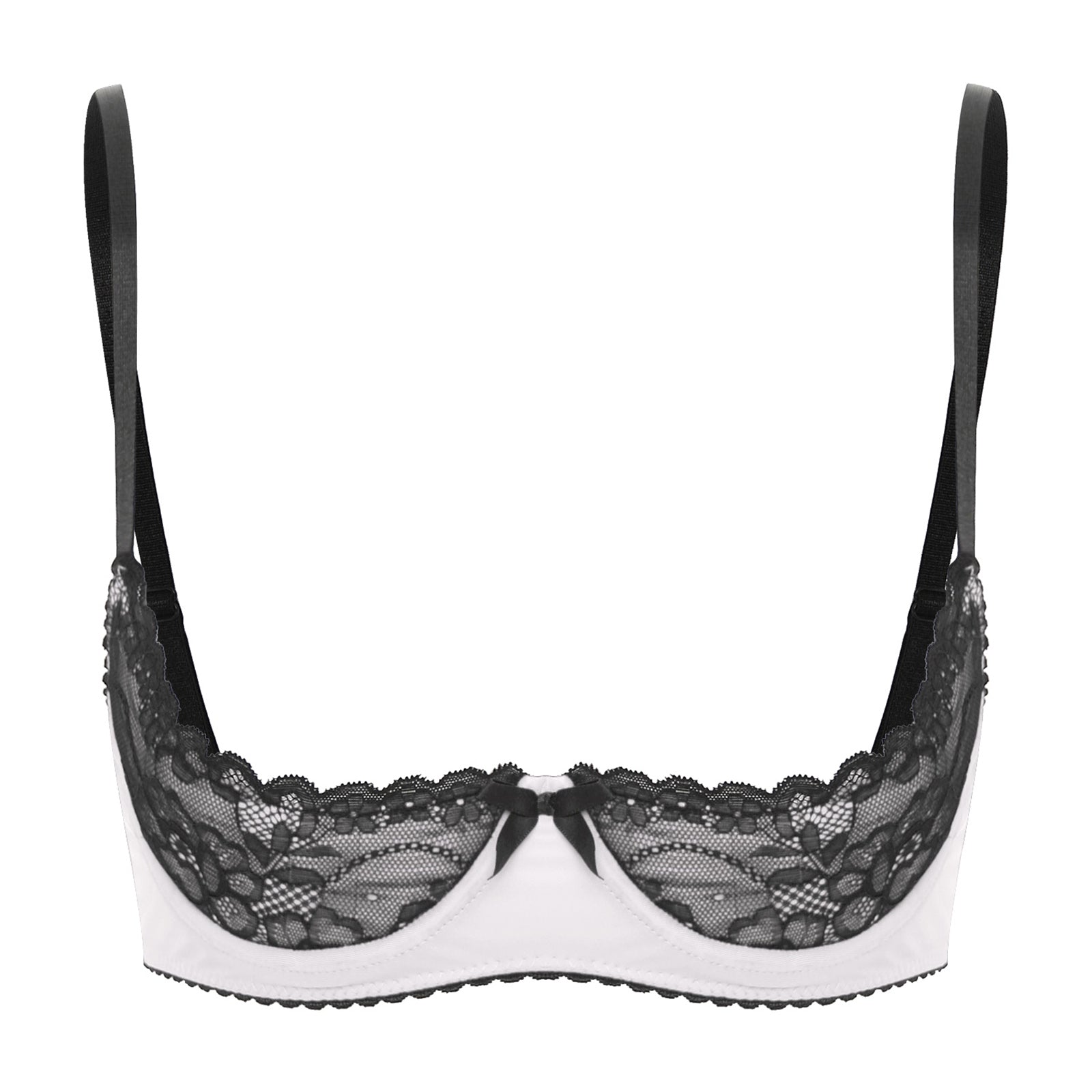 Bravellea Sexy Lace Underwire Bra - Half Cup Push-Up Floral Brassiere