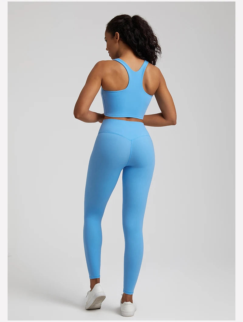 Bravellea High Neck Push-Up Sports Bra - Racerback Shockproof Workout Top