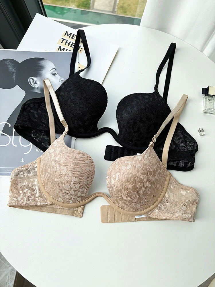 Bravellea Large Size Underwire Bra 95CD - Thin Cup Push-Up Deep U Invisible