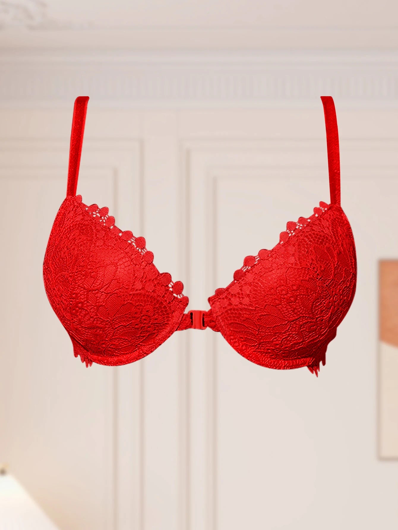 Bravellea Valentine's Lace Front Closure Bra - Elegant Sophisticated Push-Up