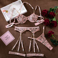 Bravellea Embroidered Flower Perspective Set - Sweet Sexy Chain 3-Piece