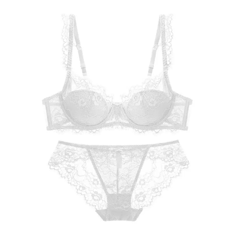 Bravellea Sexy Lace Lingerie Set - Elegant Thin See-Through Bra & Panty