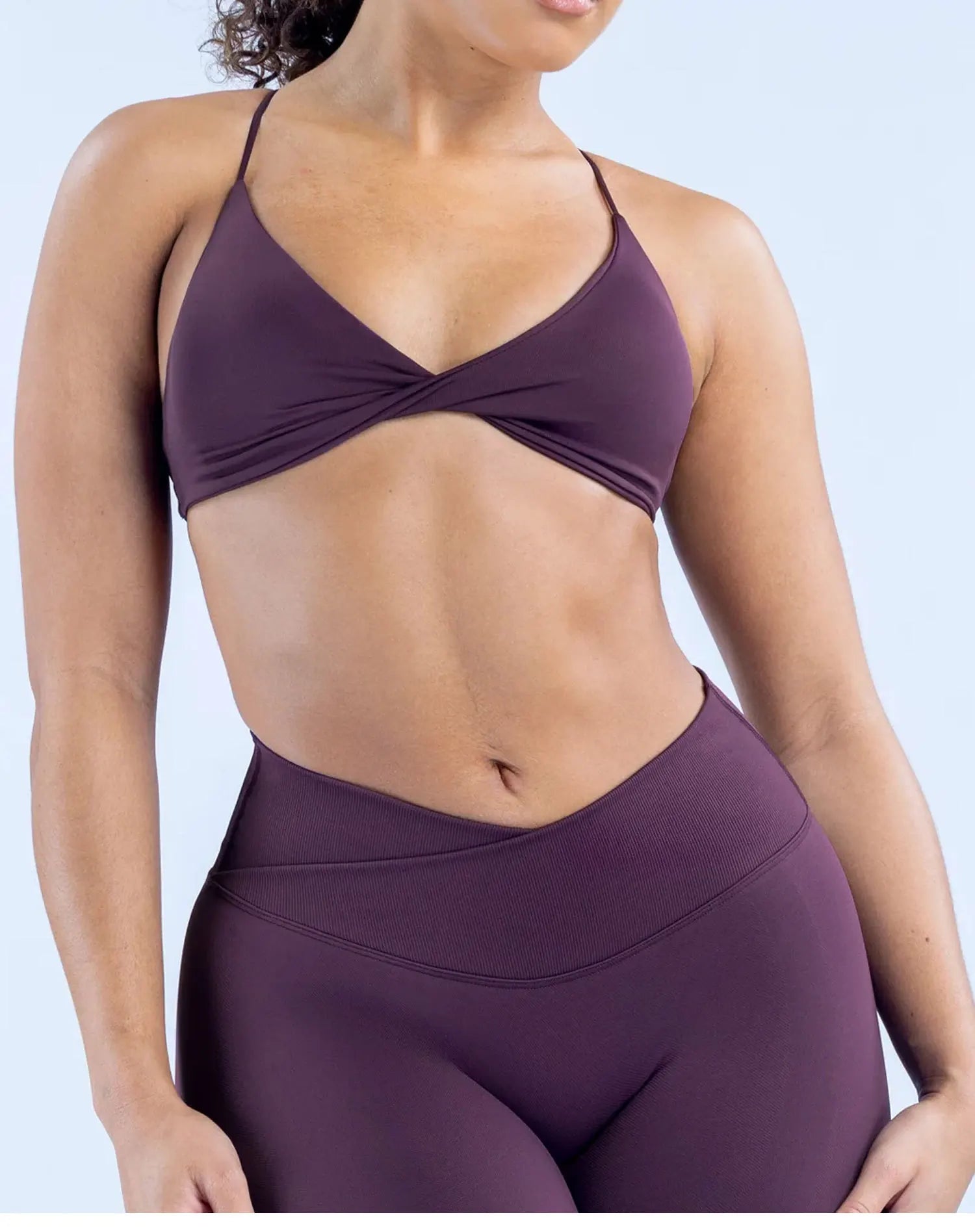 Bravellea Twist Front Sports Bra - High Support Push-Up Seamless Yoga Top