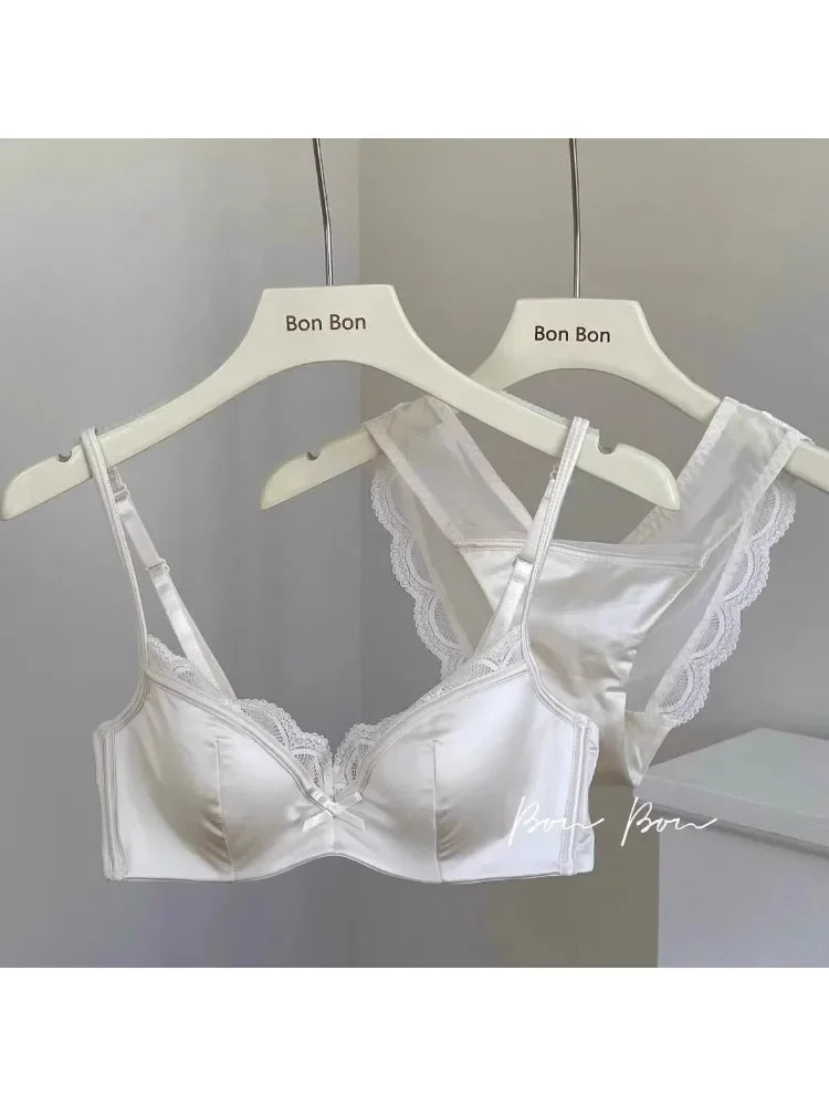 Bravellea French Luxury Silk Bra Set - Adjustable Slimming Bralette & Panty.