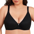 Bravellea Plus Size Full Coverage Bra - Ultra-Thin Mesh Plunge Push-Up C-F Cup