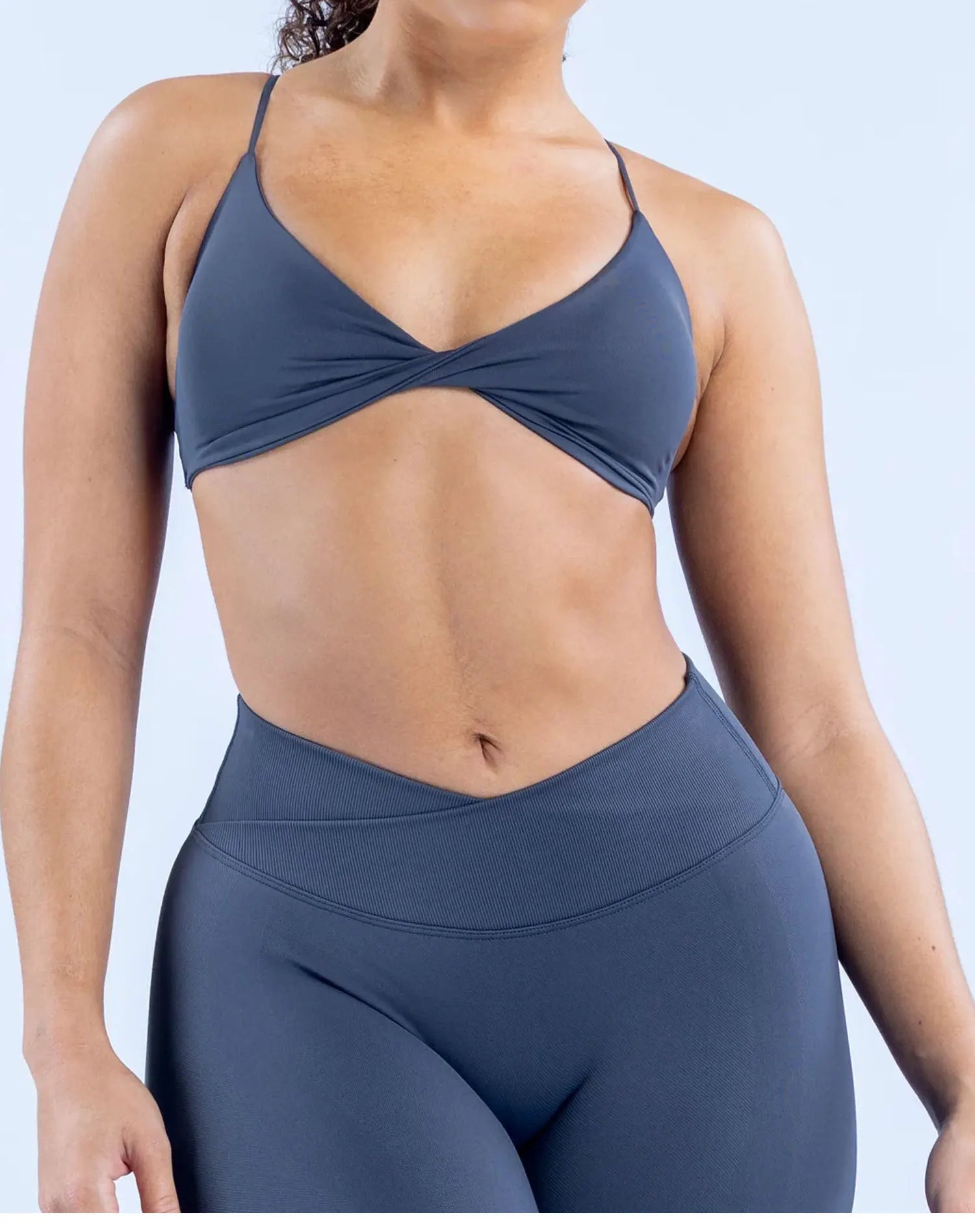 Bravellea Twist Front Sports Bra - High Support Push-Up Seamless Yoga Top