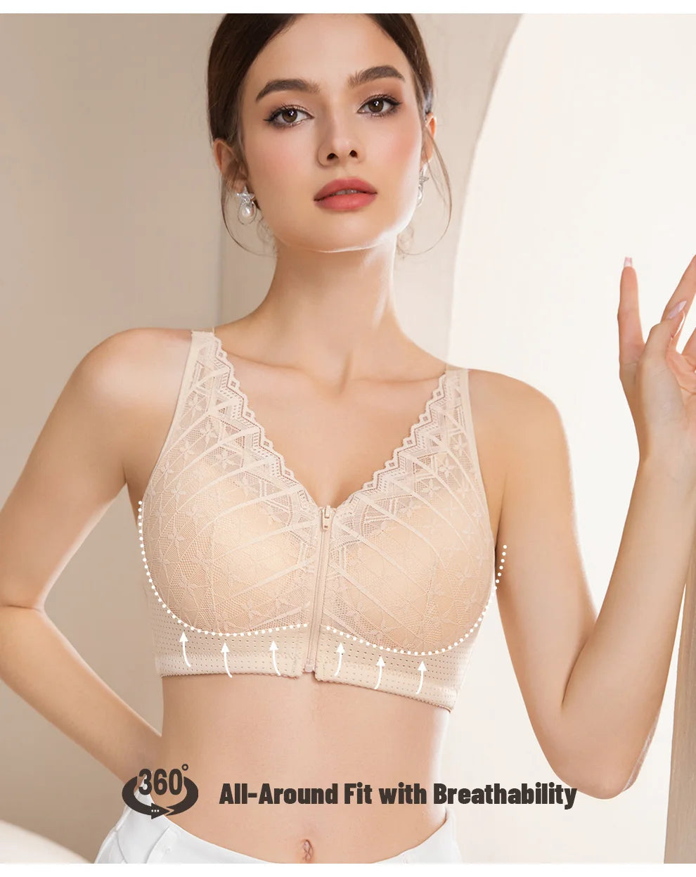 Bravellea Mastectomy Bra - Breathable Pocket with Breast Form Pads Included