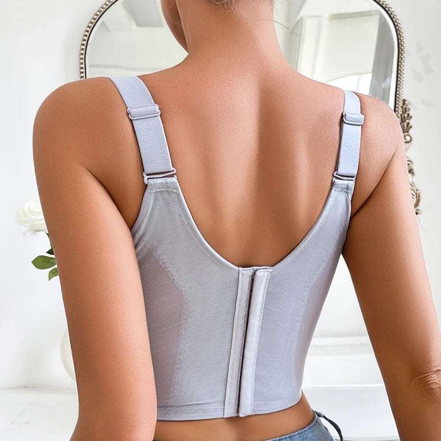 Bravellea Lace Wireless Long Bra - Adjustable Full Cup Body Shaping M-XXL