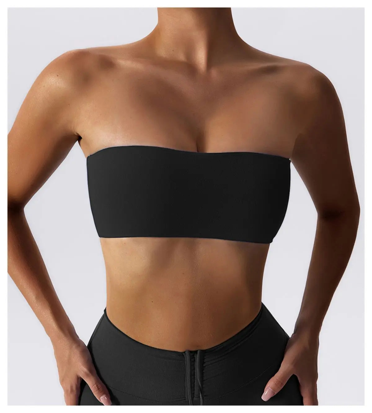 Bravellea Strapless Sports Bra - Quick-Drying Tube Top Fitness Chest Wrap