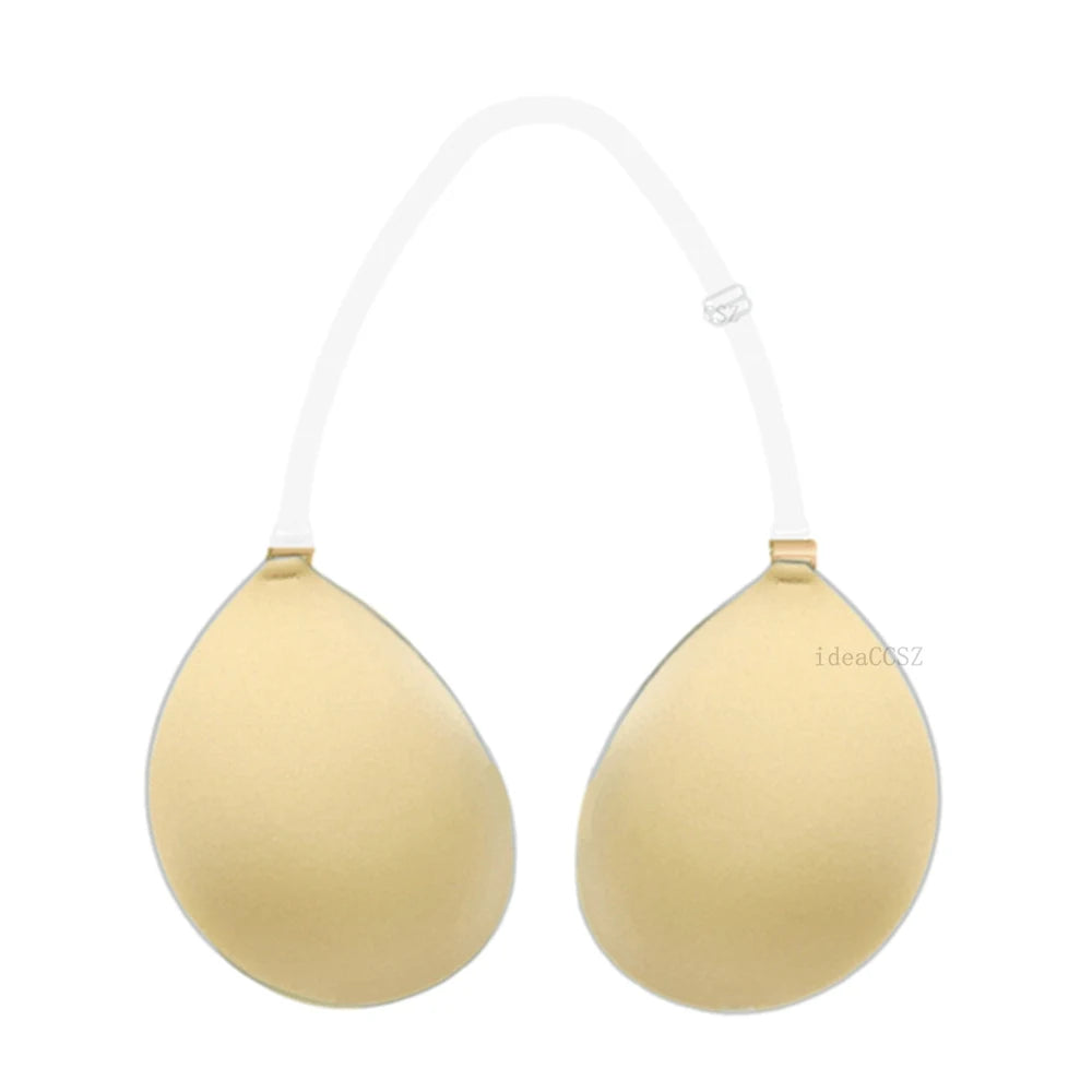 Bravellea Sticky Adhesive Bra - Invisible Backless Push-Up with Transparent Straps